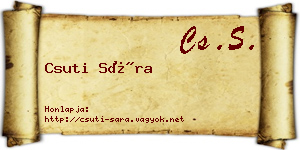 Csuti Sára névjegykártya