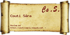 Csuti Sára névjegykártya